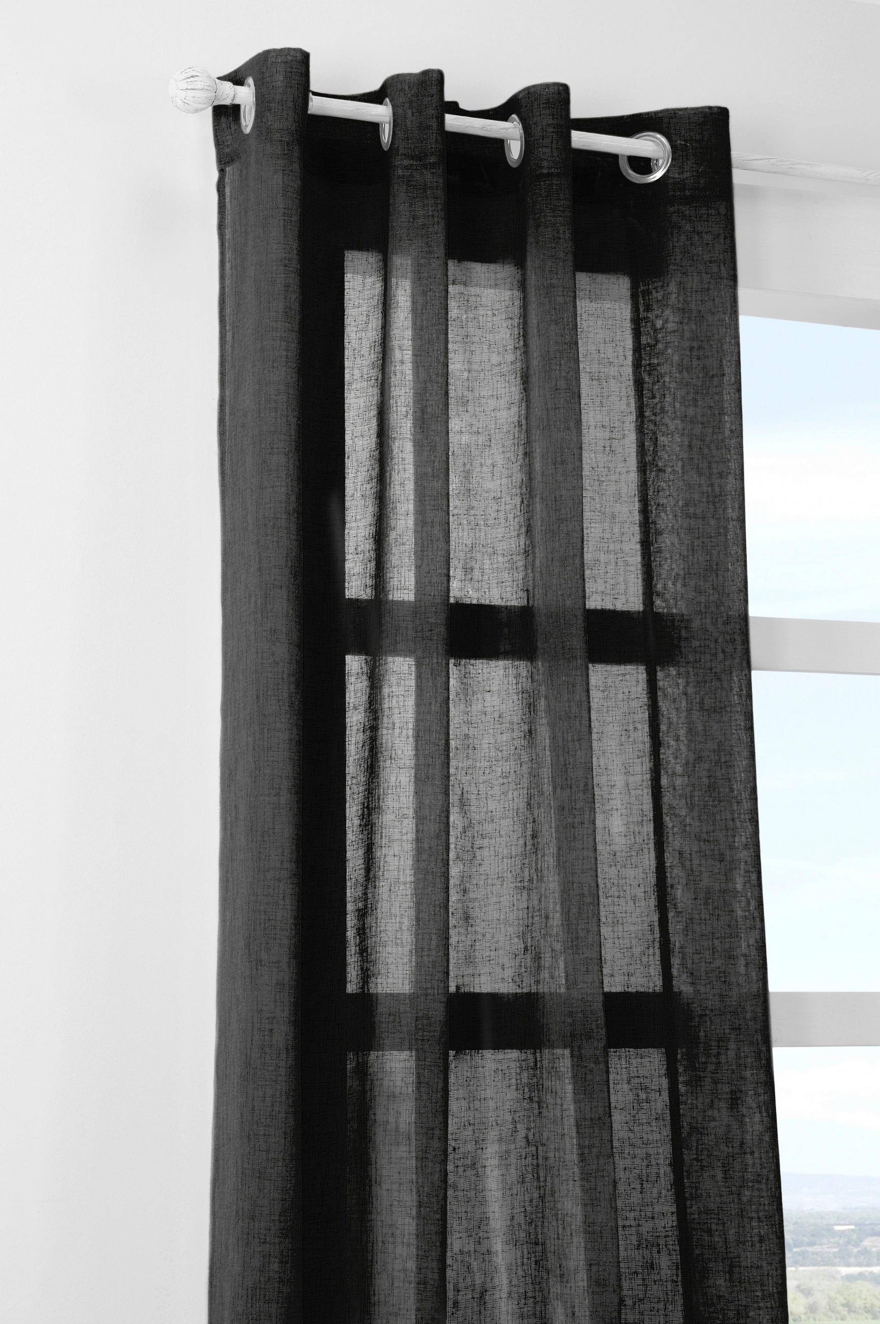GOTOVA ZAVESA crna - crna, Osnovno, tekstil (140/260cm)