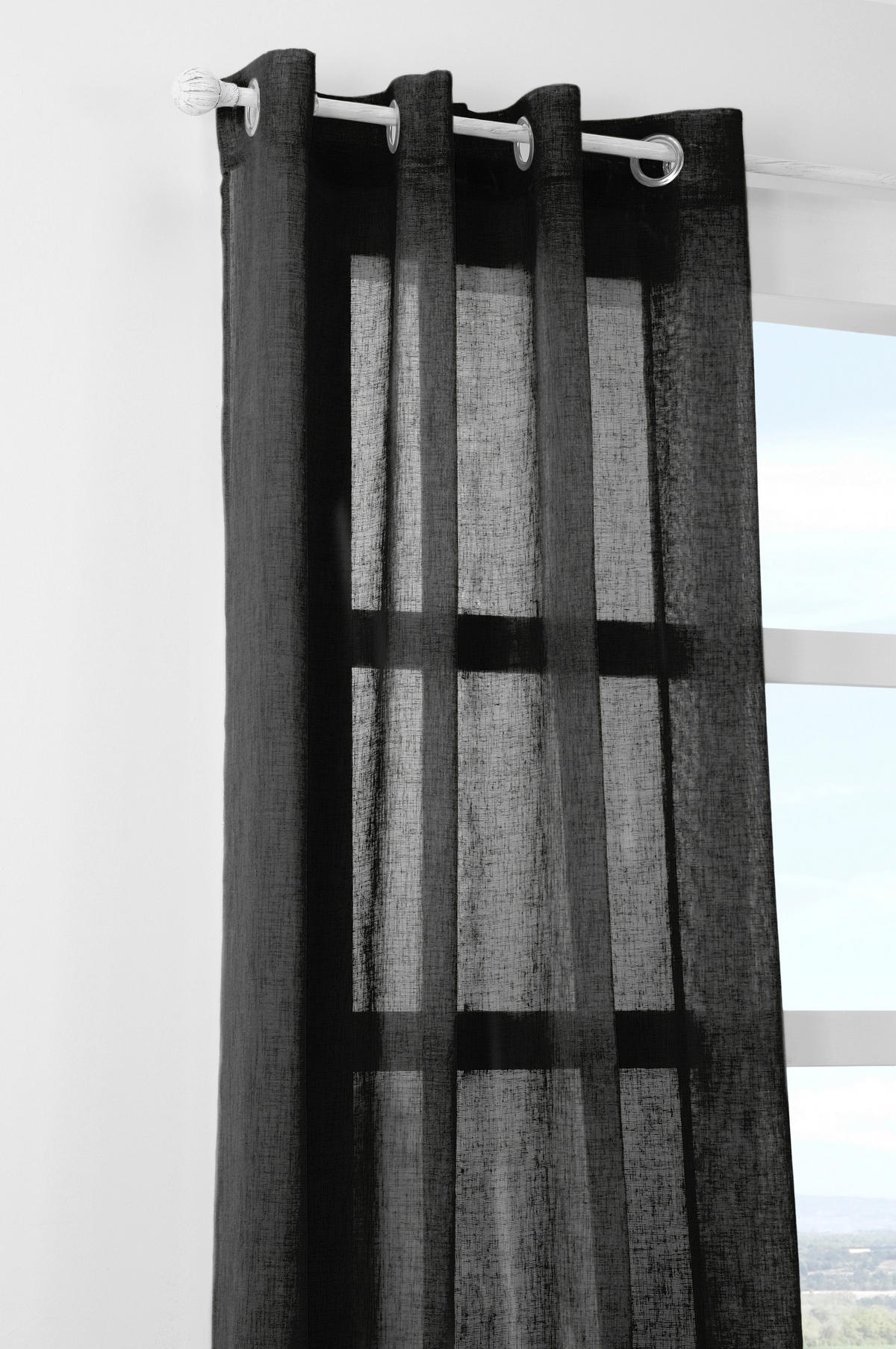 GOTOVA ZAVESA crna - crna, Osnovno, tekstil (140/260cm)