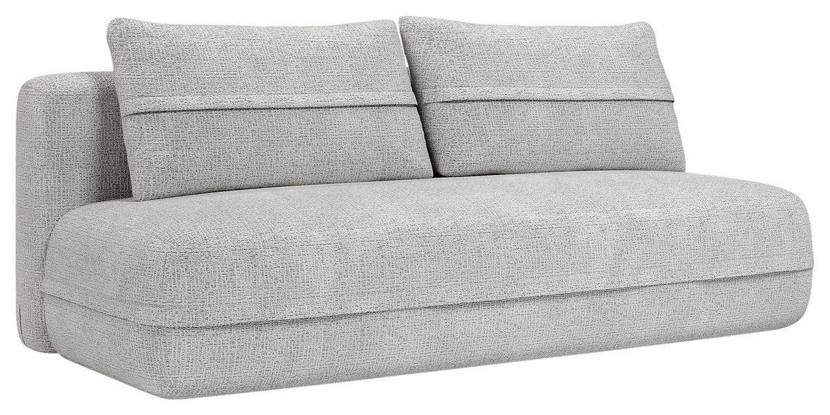 SCHLAFSOFA Chenille Silberfarben  inkl. Rückenkissen, Bettkasten, Schlaffunktion, Rücken echt, Liegefläche im Originalstoff  - Silberfarben/Schwarz, KONVENTIONELL, Kunststoff/Textil (213/92/105cm) - Milino