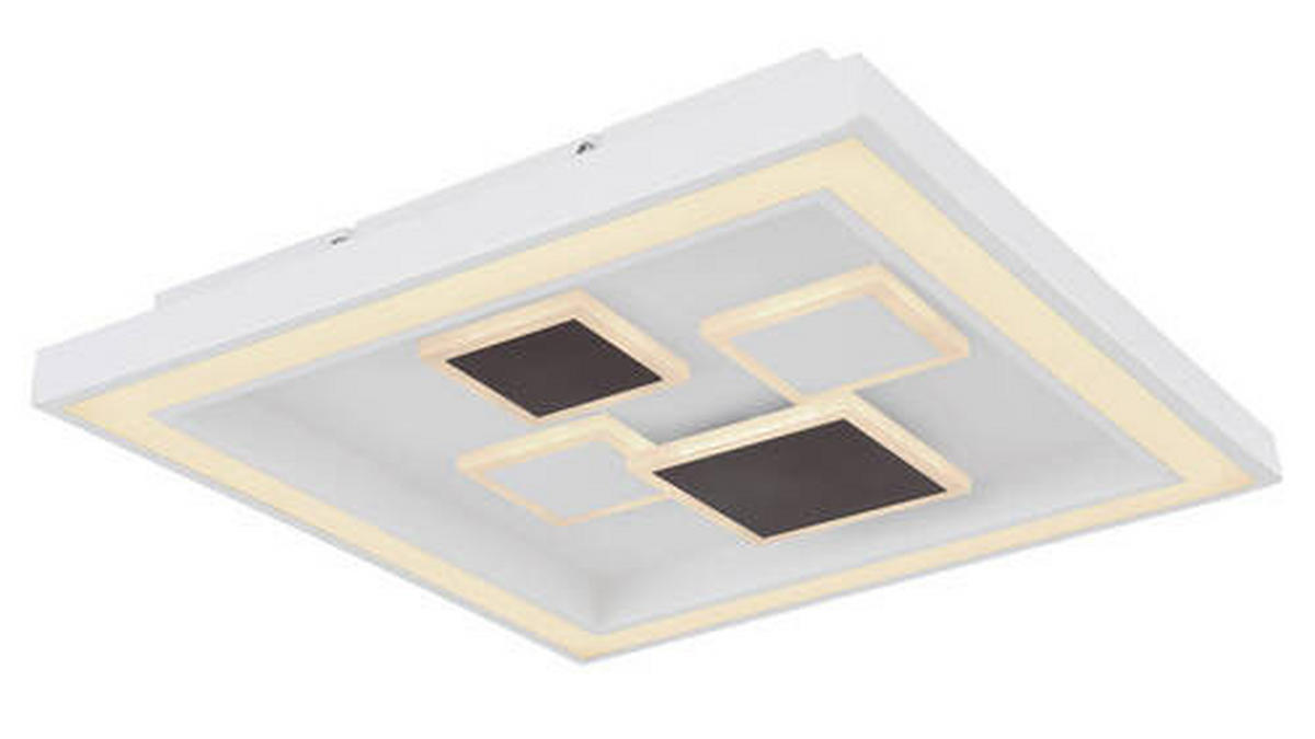 LED-TAKLAMPA 50 W 48/48/7 cm  - vit/opal, Design, metall/plast (48/48/7cm) - Globo