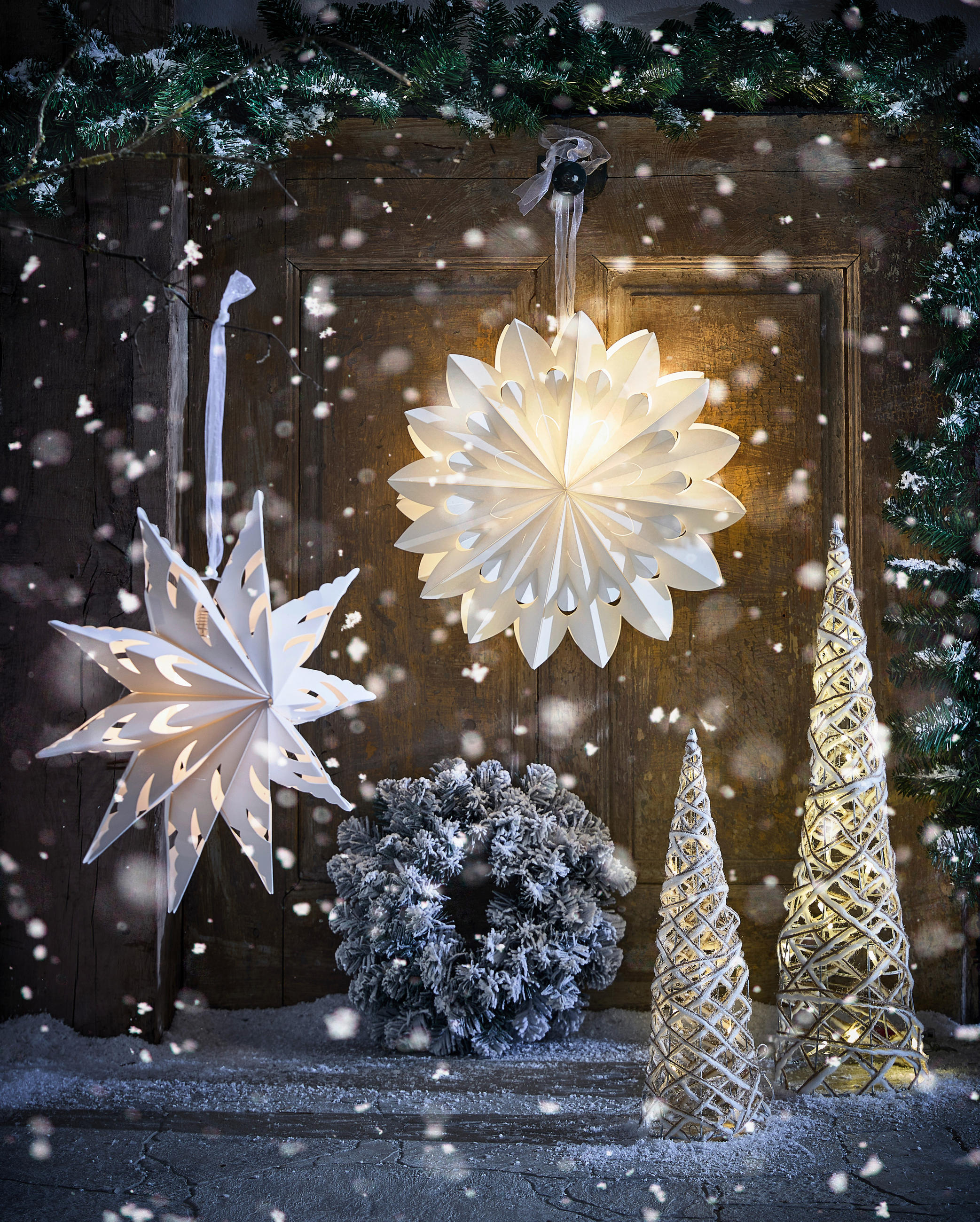 KRANZ - Grün, Basics, Kunststoff/Metall (35cm) - X-Mas
