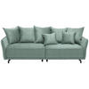 BIGSOFA Velours Mintgrün  - Schwarz/Mintgrün, Design, Textil/Metall (226/91/103cm) - Carryhome