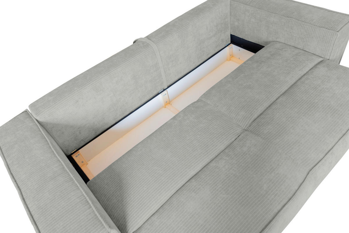 BIGSOFA Flachgewebe Naturfarben  - Chromfarben/Naturfarben, KONVENTIONELL, Textil/Metall (256/68/122cm) - Carryhome