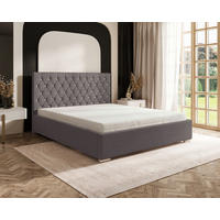 POLSTERBETT 200/200 cm,  in Anthrazit, gepolstertes Kopfteil, Lattenrost, Bettkasten,  - Chromfarben/Anthrazit, MODERN, Holz/Kunststoff (200/200cm) - Chameo