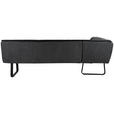 ECKBANK 237/178 cm Struktur Echtleder Schwarz   - Schwarz, Design, Leder/Textil (237/178cm) - Novel