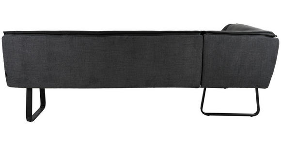 ECKBANK 237/178 cm Struktur Echtleder Schwarz   - Schwarz, Design, Leder/Textil (237/178cm) - Novel