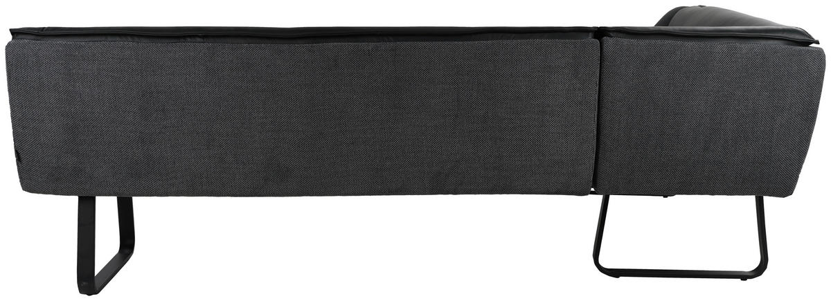 ECKBANK 237/178 cm Struktur Echtleder Schwarz   - Schwarz, Design, Leder/Textil (237/178cm) - Novel