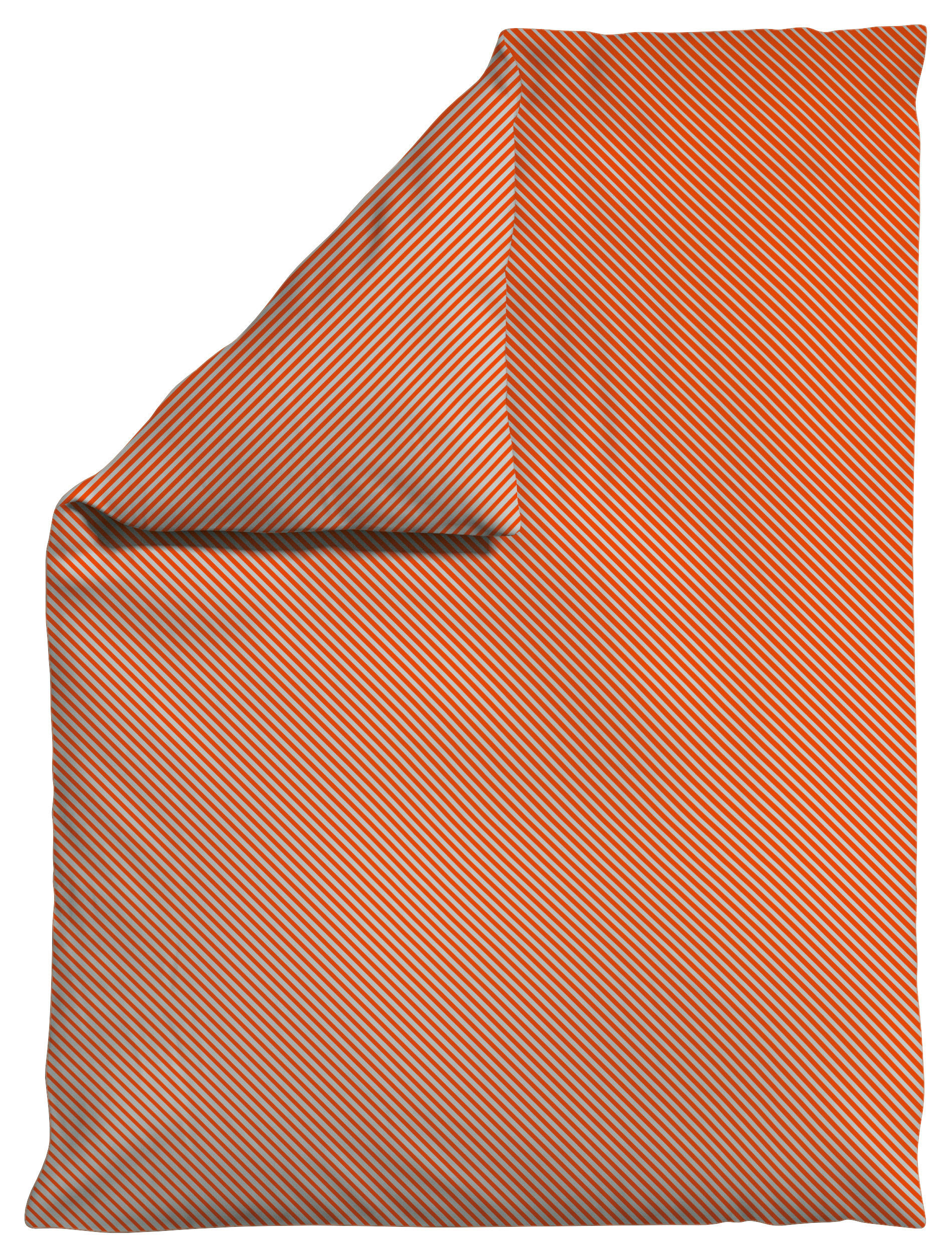Schlafgut Bettdeckenbezug Woven Satin Fade Rot, Hellgrau 135-140x200 cm