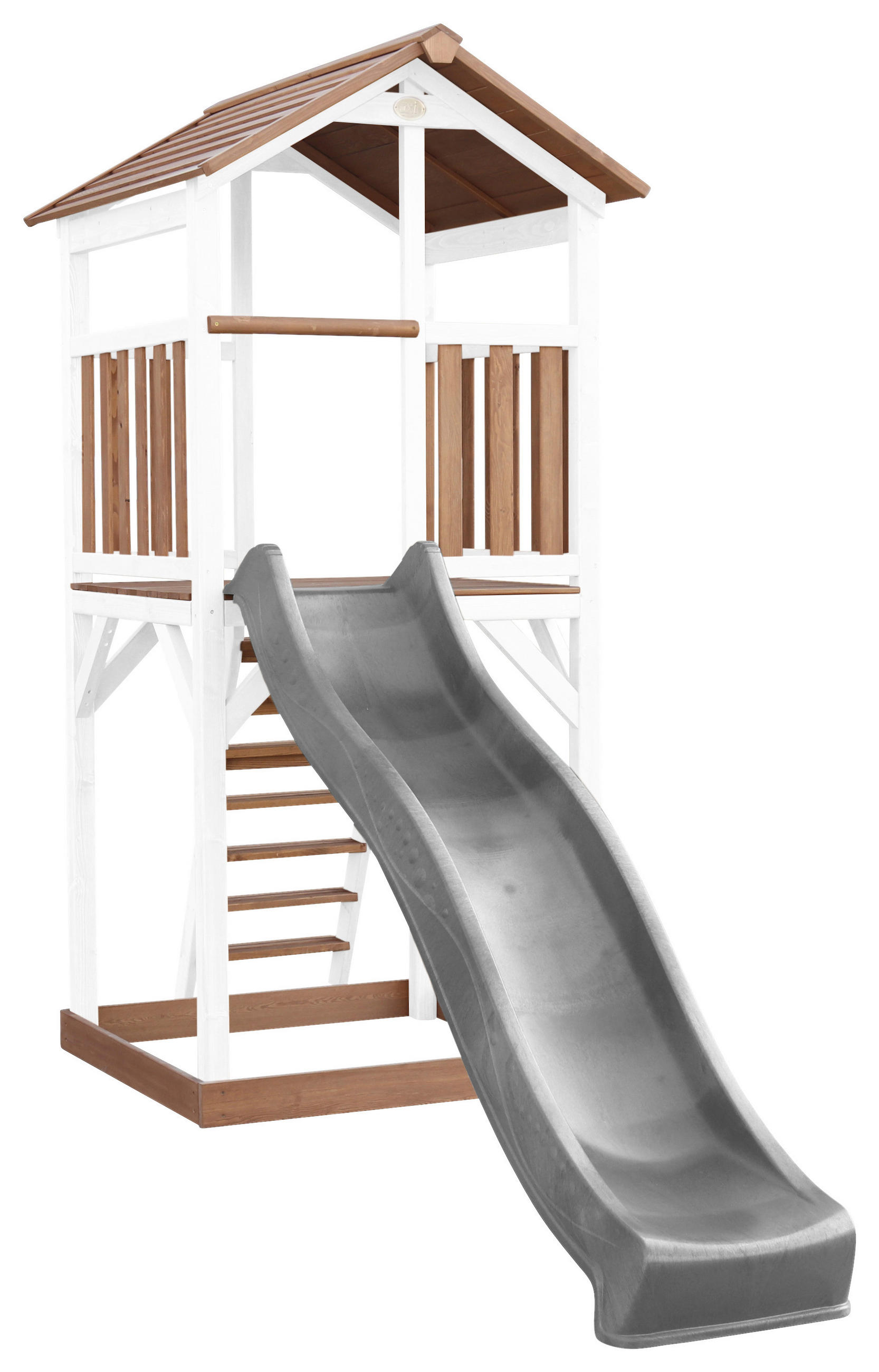SPIELTURM 111,2/241,9/349 cm  - Braun/Weiß, KONVENTIONELL, Holz/Kunststoff (111,2/241,9/349cm) - Ambia Garden