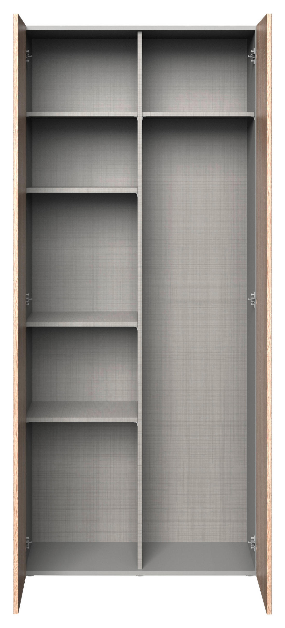 VEČNAMENSKA OMARA, barve hrasta - barve hrasta/barve aluminija, Konvencionalno, umetna masa/leseni material (80/185/40cm) - Xora