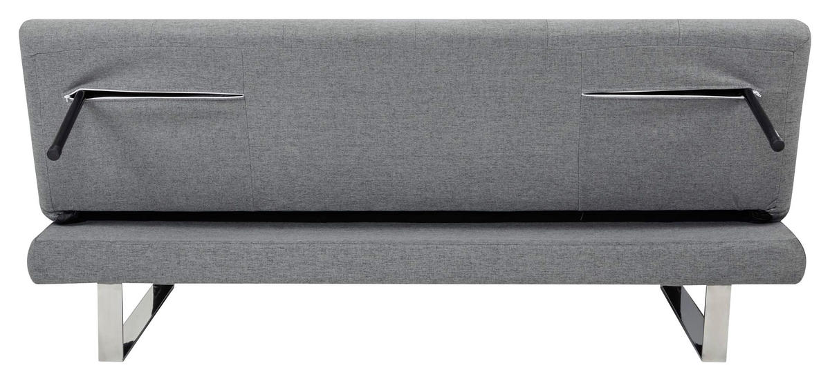 SCHLAFSOFA in Webstoff Grau  - Chromfarben/Grau, Design, Textil/Metall (184/82/83cm) - Livetastic