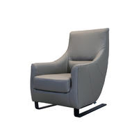 FOTEL - fekete/taupe, Basics, bőr (73/96/90cm) - Andante