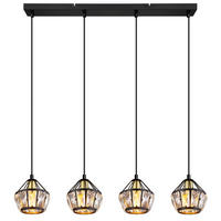 FÜGGŐLÁMPA 73/12,5/150 cm  - fekete/sárgarézszínű, Konventionell, műanyag/Üveg (73/12,5/150cm) - Globo