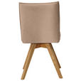 STUHL Lederlook, Mikrofaser Eichefarben, Beige Wildeiche massiv  - Eichefarben/Beige, KONVENTIONELL, Holz/Textil (60/91/61cm) - Moderano