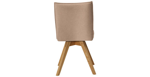 STUHL Lederlook, Mikrofaser Eichefarben, Beige Wildeiche massiv  - Eichefarben/Beige, KONVENTIONELL, Holz/Textil (60/91/61cm) - Moderano