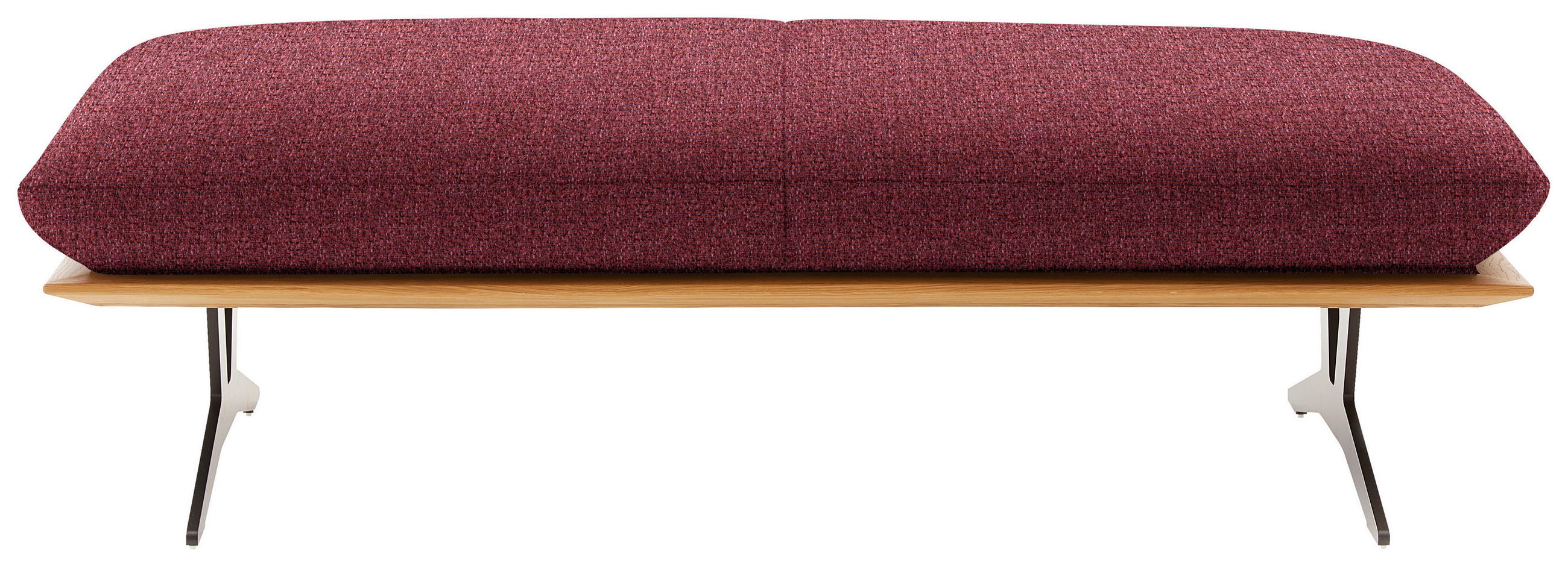 HOCKERBANK in Holz, Textil Rot  - Rot/Schwarz, Design, Holz/Textil (150/43/60cm) - Dieter Knoll