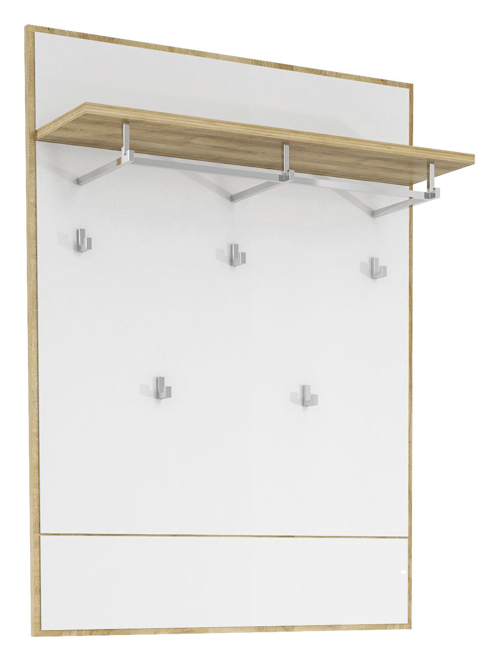 GARDEROBENPANEEL Weiß, Eichefarben - Eichefarben/Weiß, Design, Glas (80,8/108,4/23cm) - Voleo