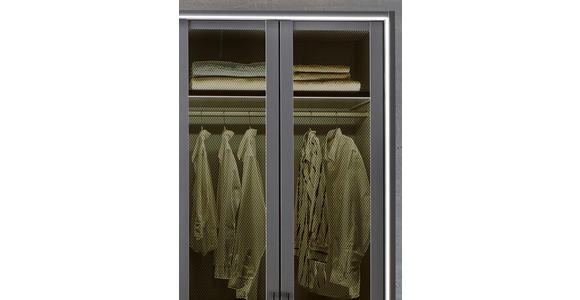 DREHTÜRENSCHRANK 300/236/58 cm 6-türig Graphitfarben - Schwarz/Graphitfarben, Design, Glas/Holzwerkstoff (300/236/58cm) - Novel