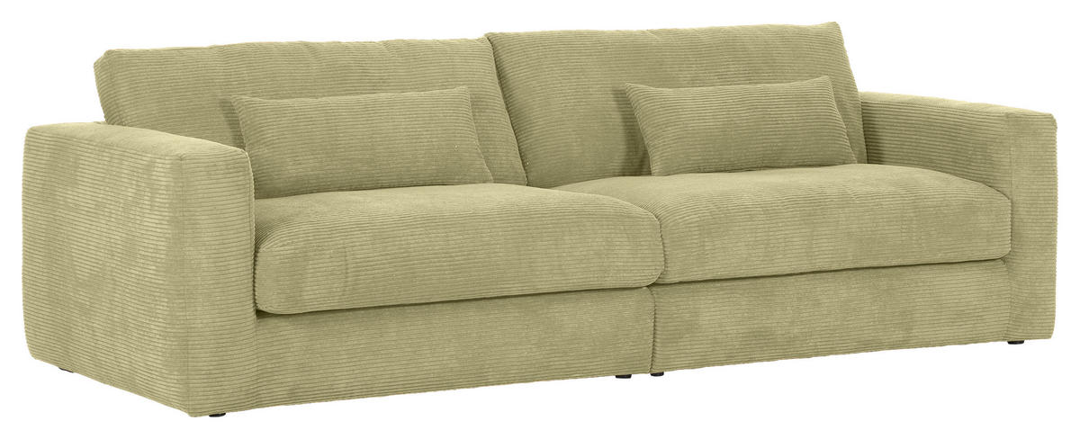BIGSOFA Cord Hellgrün  - Schwarz/Hellgrün, KONVENTIONELL, Kunststoff/Textil (260/66/115cm) - Carryhome