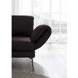 RÉCAMIERE in Echtleder Dunkelbraun  - Chromfarben/Dunkelbraun, Design, Leder/Metall (209/85-109/95-16cm) - Dieter Knoll