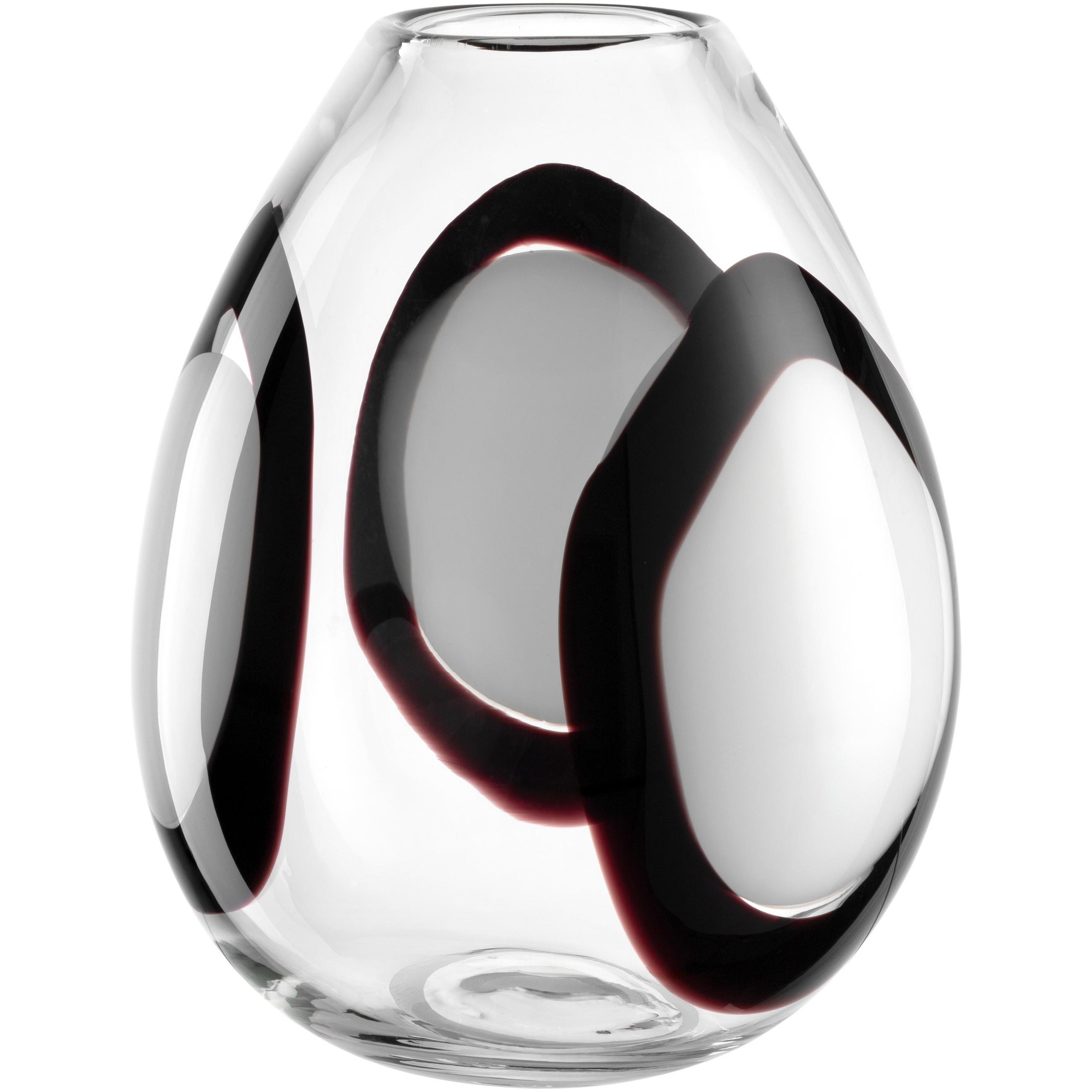 VAZA  steklo  - črna/bela, Design, steklo (20,5/25,2/20,5cm) - Leonardo