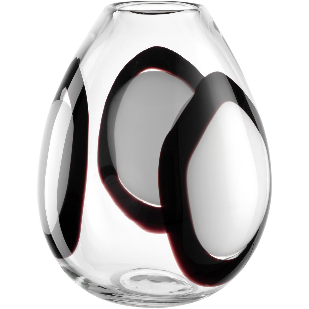 VASE OCCHI BIANCHI  - Klar/Schwarz, Design, Glas (20,5/25,2/20,5cm) - Leonardo