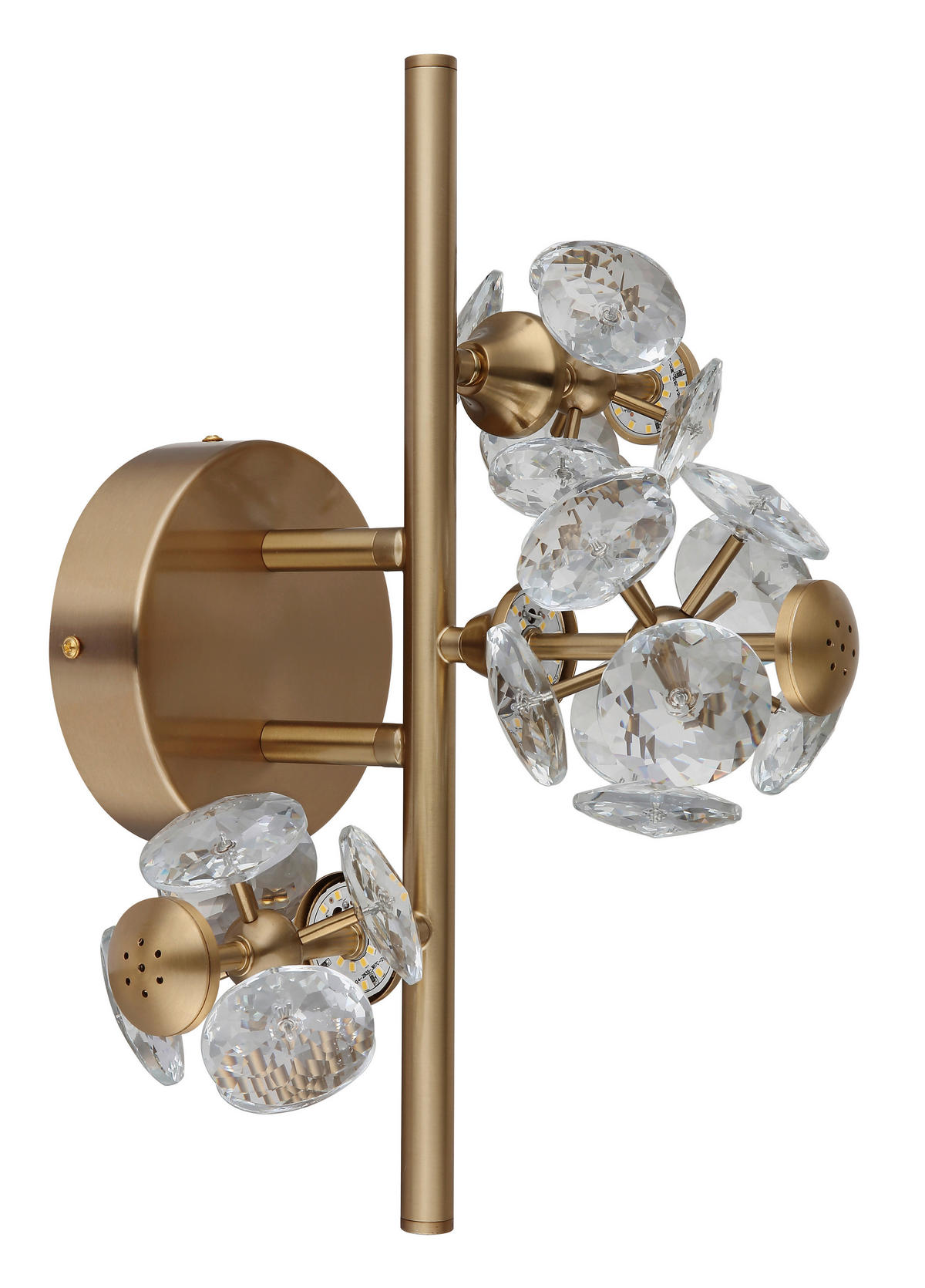 LED-WANDLEUCHTE 41/33/27 cm   - Klar/Goldfarben, KONVENTIONELL, Glas/Metall (41/33/27cm) - Globo