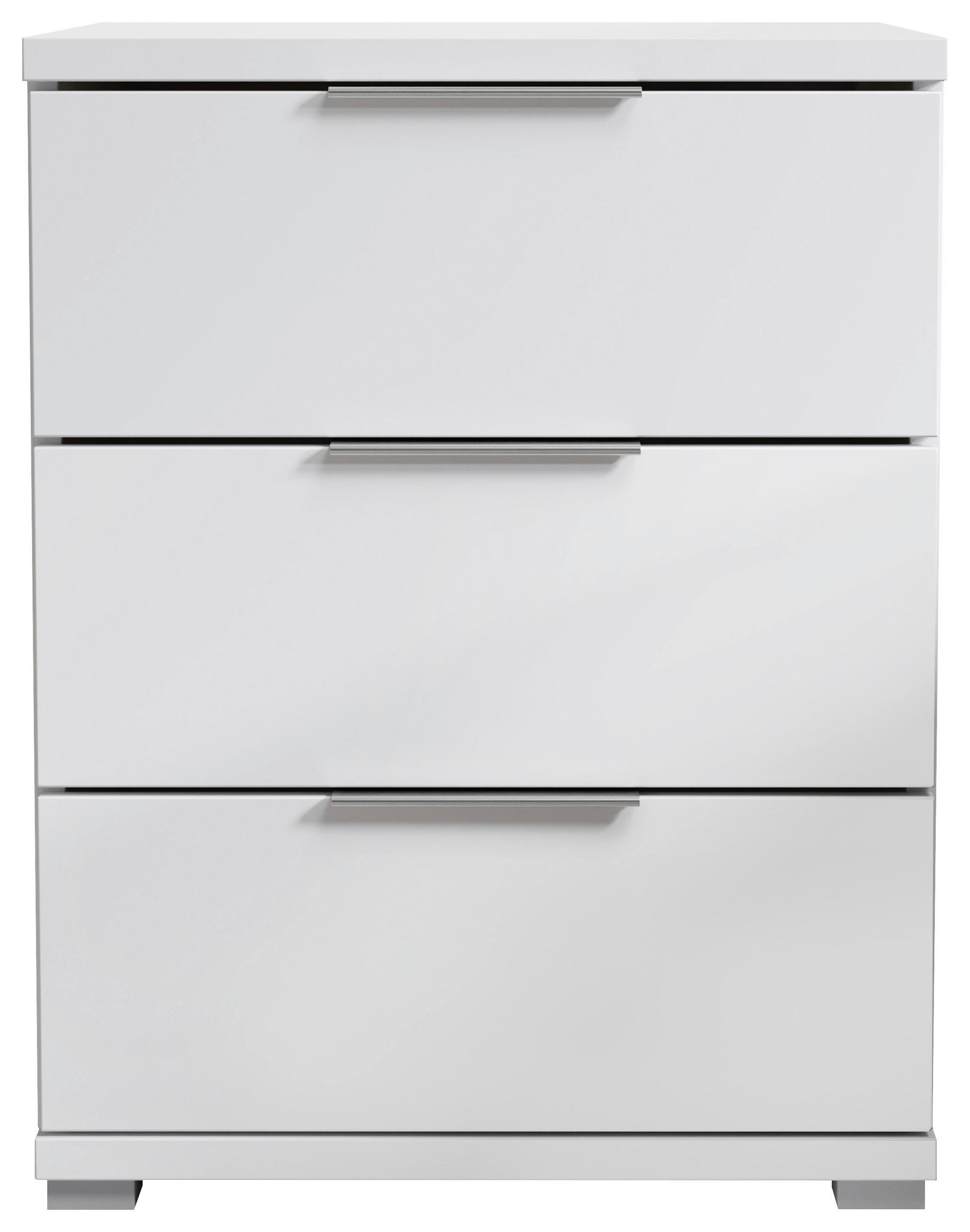 NOĆNI ORMARIĆ bijela - bijela/srebrne boje, Design, drvni materijal/plastika (46/61/42cm) - Boxxx