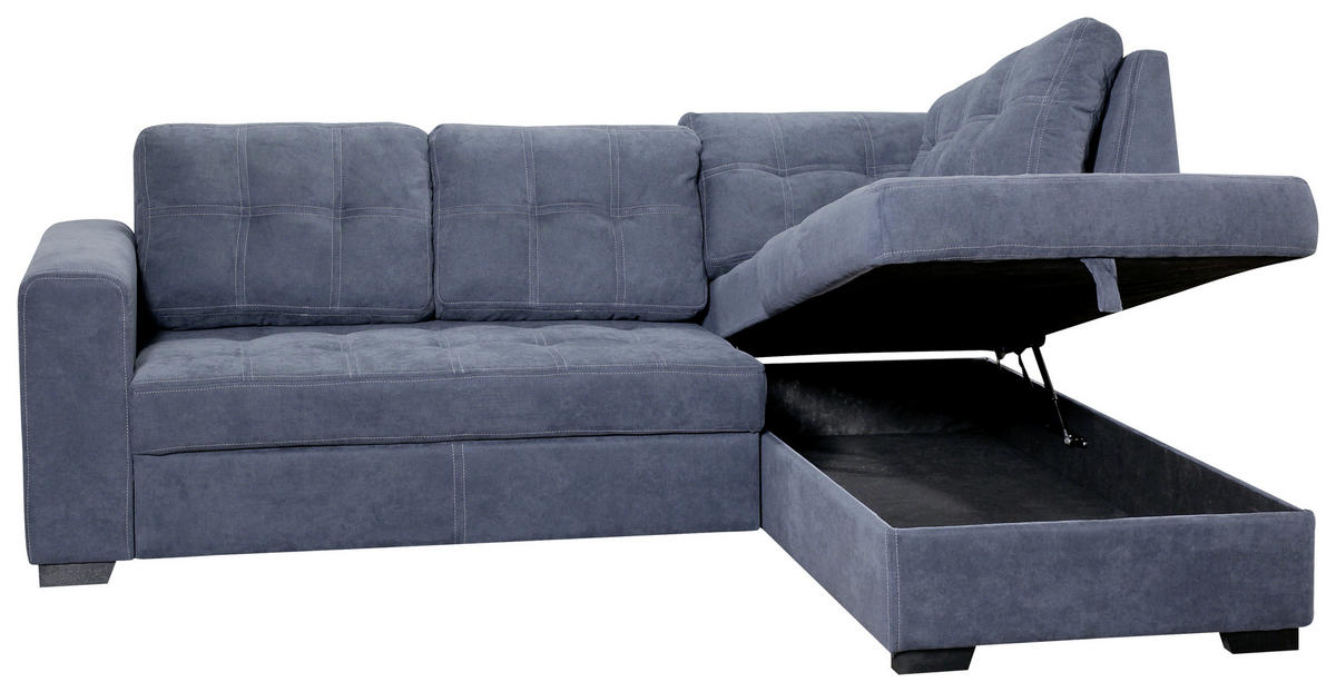 KUTNA GARNITURA tekstil  tamno plava   - tamno plava, Design, tekstil (246/172/80cm) - Xora