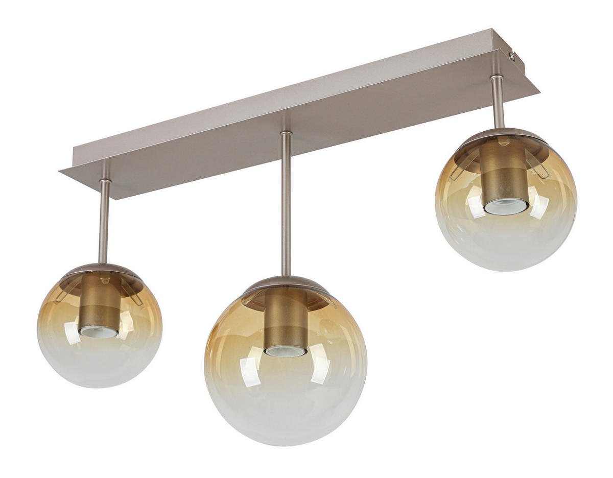 DECKENLEUCHTE    60/16/34,5 cm  - Champagner/Bernsteinfarben, Trend, Glas/Kunststoff (60/16/34,5cm) - Collett's Monde