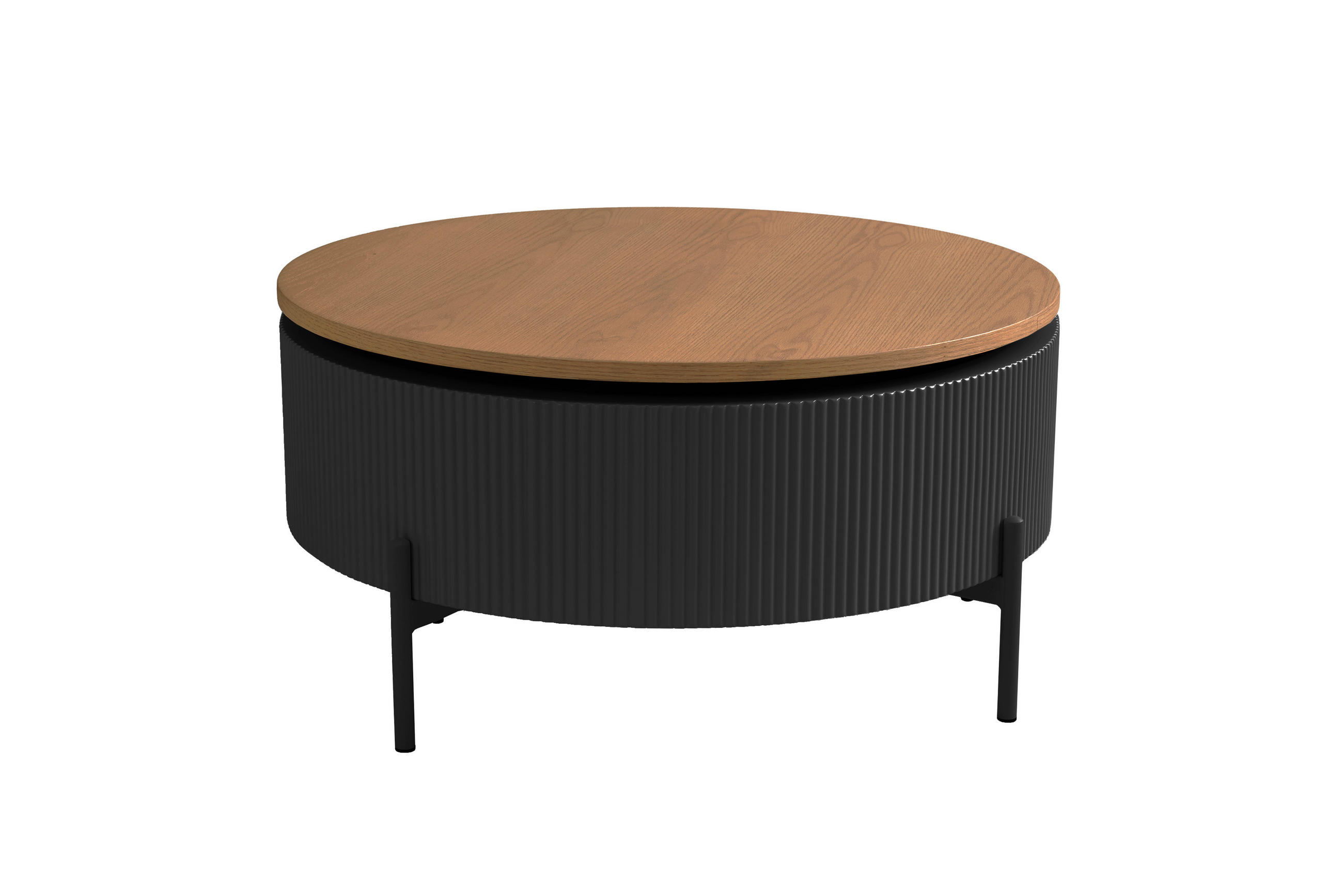 COUCHTISCH 80/80/40 cm Metall, Holzwerkstoff Stauraum  - Eichefarben, Modern, Holzwerkstoff/Metall (80/80/40cm) - Schöner Wohnen