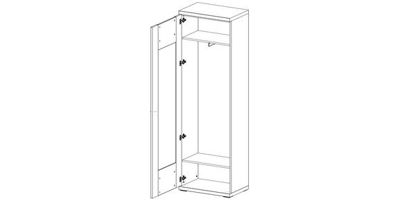 GARDEROBE 130,1/206,6/41,6 cm  - Eichefarben/Weiß, Design, Holzwerkstoff (130,1/206,6/41,6cm) - Xora