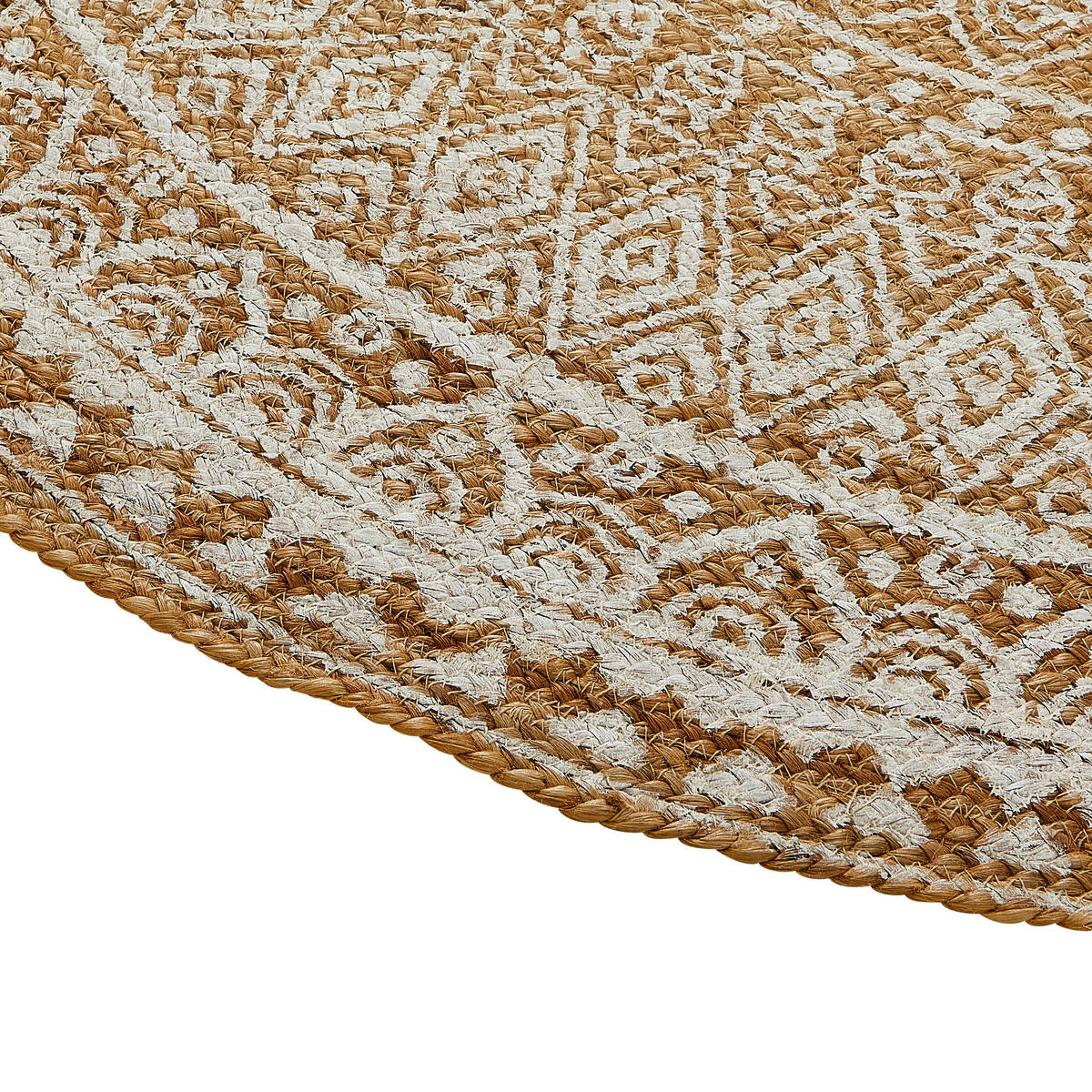 JUTETEPPICH 120 cm Agra White Naturfarben, Weiß  - Naturfarben/Weiß, Natur, Textil (120cm) - Linea Natura