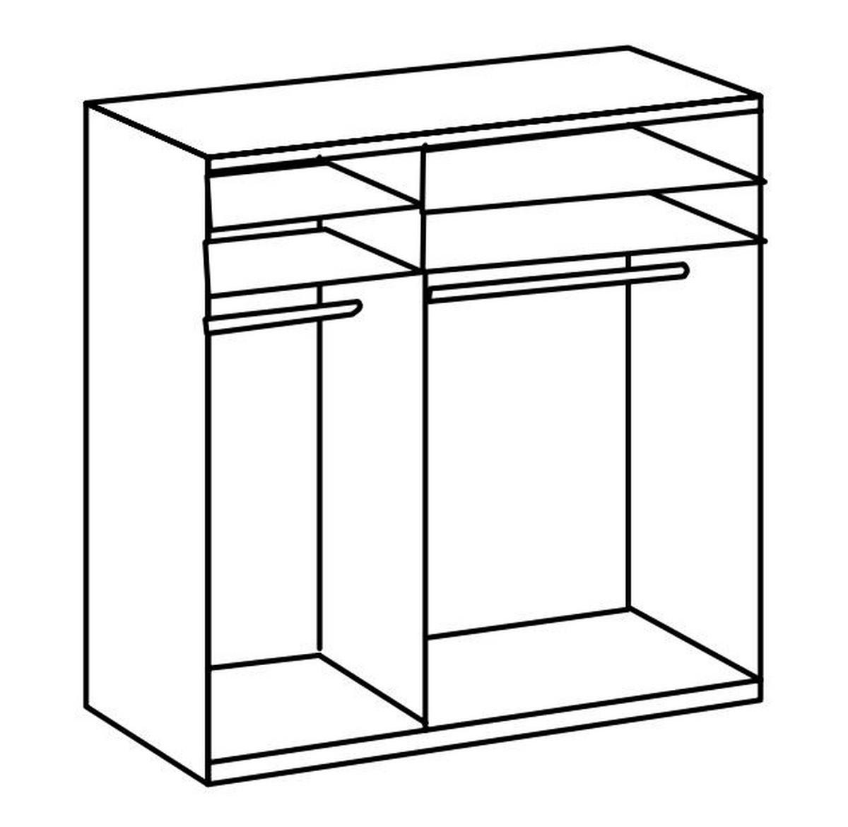 DREHTÜRENSCHRANK  in Eichefarben, Weiß Hochglanz  - Chromfarben/Eichefarben, MODERN, Holzwerkstoff/Metall (150/236/58cm) - MID.YOU