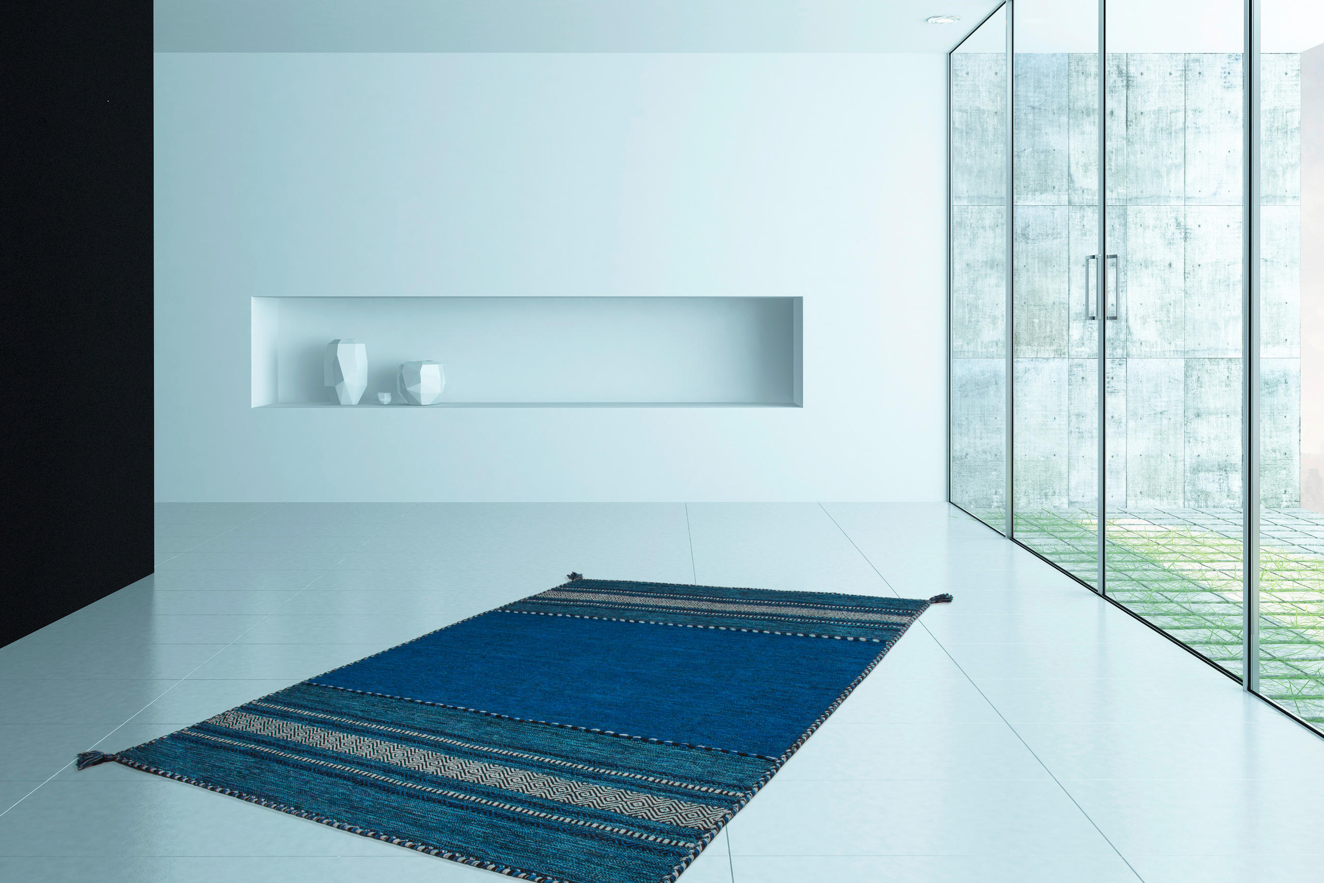 FLACHWEBETEPPICH 120/170 cm Blau  - Blau, Basics, Textil (120/170cm) - Novel