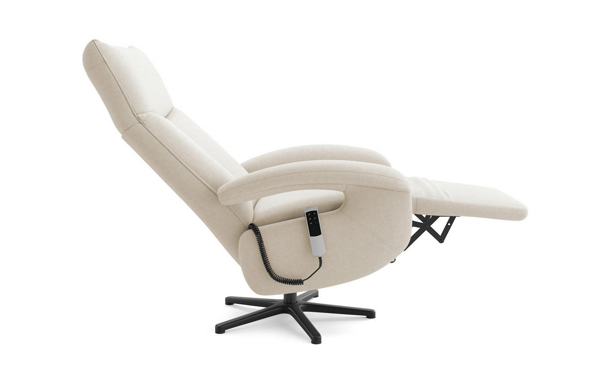 SESSEL in Flachgewebe Creme  - Creme/Schwarz, Modern, Textil/Metall (74/112/82cm) - Sit & More