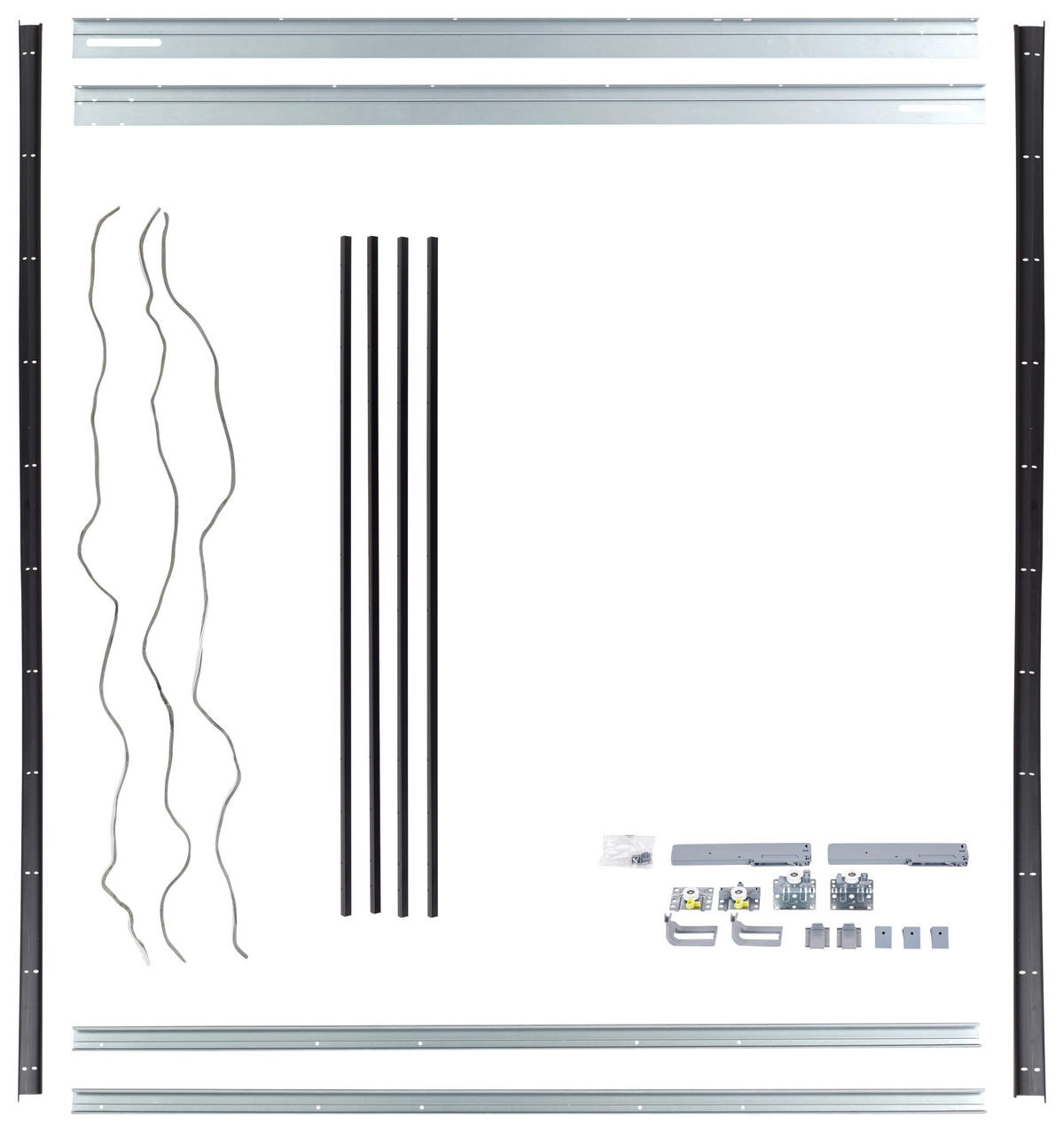 MONTAGEPAKET Schwarz  - Schwarz, KONVENTIONELL, Kunststoff/Metall (180/242cm) - Hom`in