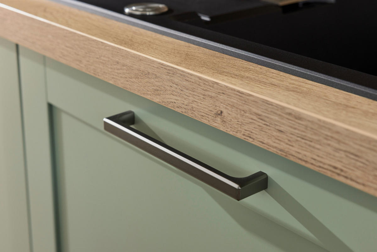 EINBAUKÜCHE   - Eukalyptusholzfarben/Grün, Design, Holzwerkstoff - Novel