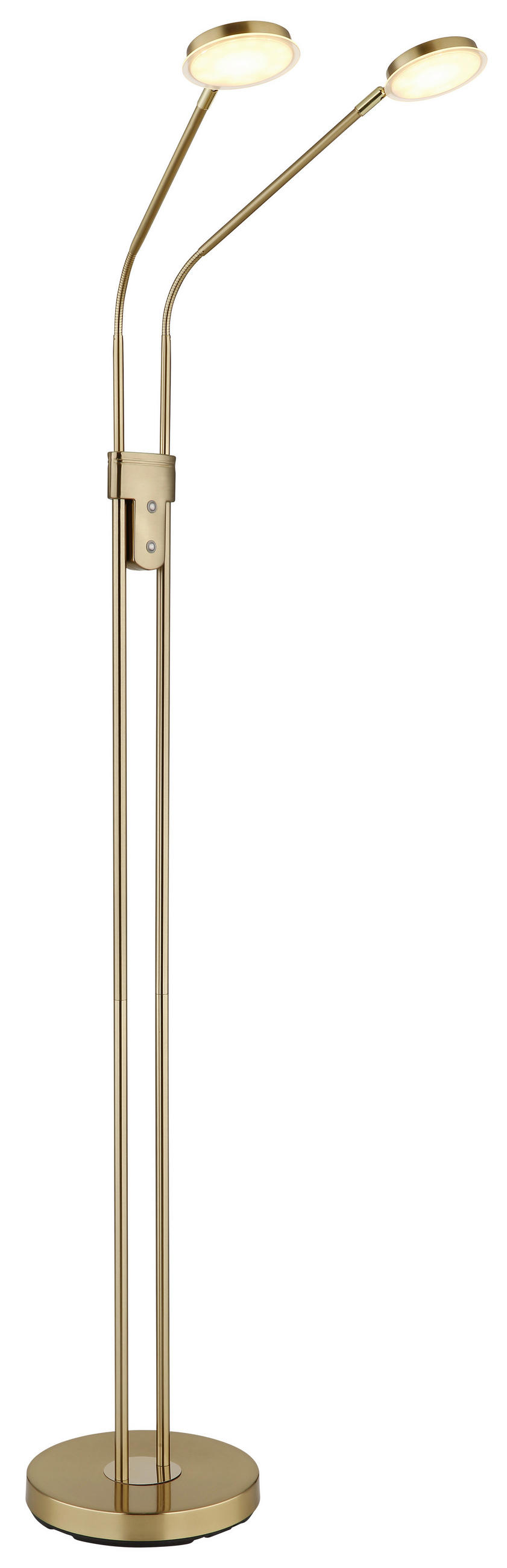 LED-STEHLEUCHTE Silvio 93/25 cm  - Messingfarben/Schwarz, Design, Kunststoff/Metall (93/25cm) - Globo