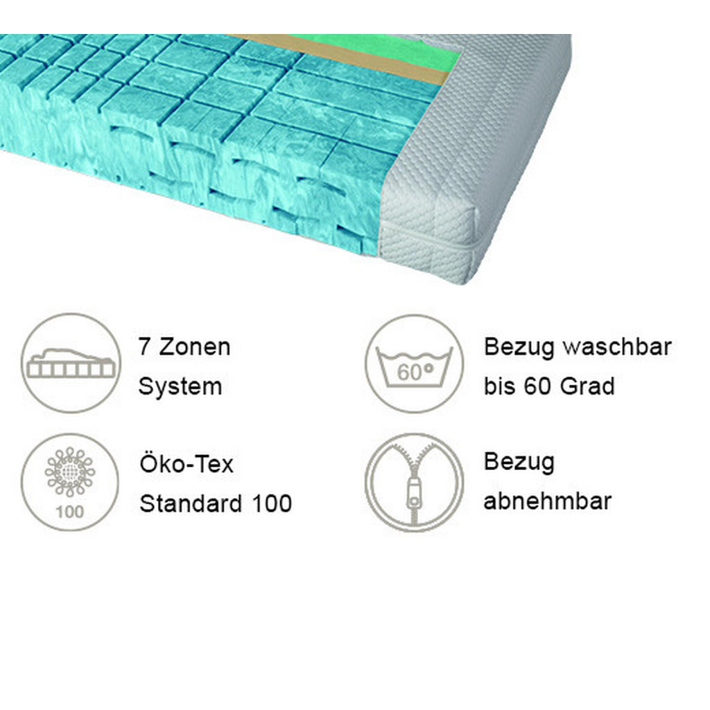 Thumbnail - RUF Betten Komfortschaummatratze, Weiß, Textil, H3, Füllung: Schaumstoff, rechteckig, 100x200 cm, Oeko-Tex® Standard 100...