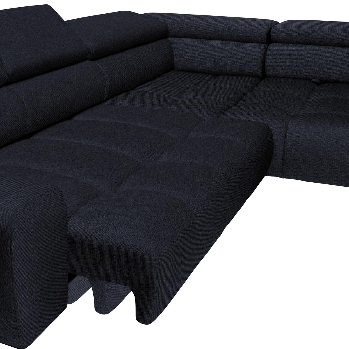 CloseUp von Welnova ECKSOFA Schwarz Webstoff.