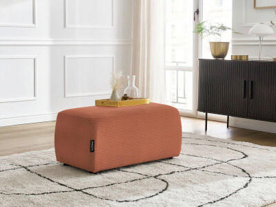 HOCKER ATILLA Cord Orange  - Schwarz/Orange, MODERN, Kunststoff/Textil (92/44/48cm)