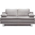 SCHLAFSOFA Bruno in Chenille Hellgrau  - Chromfarben/Hellgrau, Design, Textil/Metall (194/96/86cm) - Novel