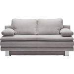 SCHLAFSOFA Bruno in Chenille Hellgrau  - Chromfarben/Hellgrau, Design, Textil/Metall (194/96/86cm) - Novel