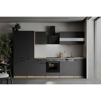 MODULKÖK UTAN VITVAROR 310 cm   i grå  - stålfärgad/grå, Basics, metall/trämaterial (310cm) - Respekta