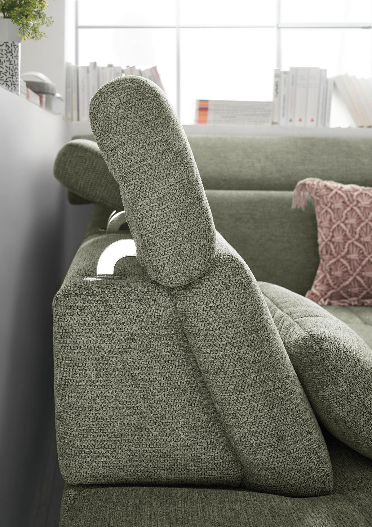 ECKSOFA Grün Webstoff  - Schwarz/Grün, KONVENTIONELL, Textil/Metall (220/314cm) - SetOne by Musterring