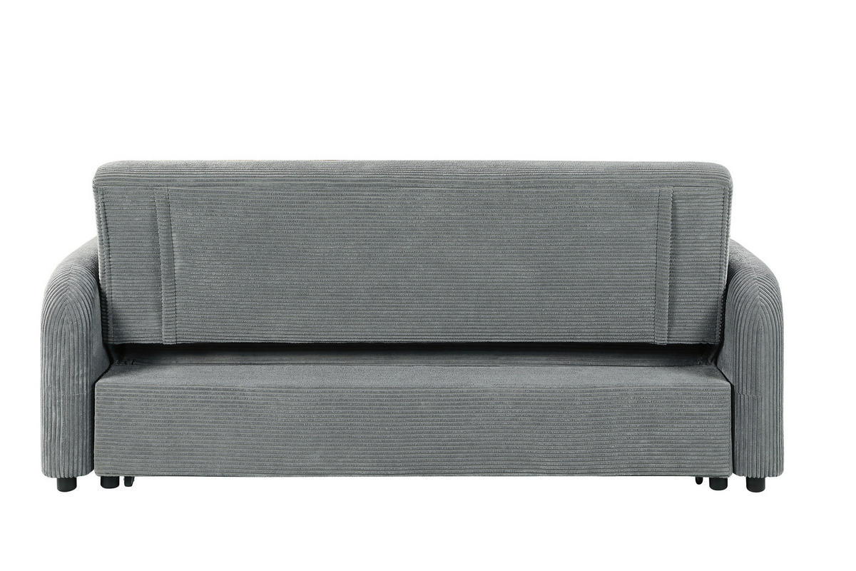 SCHLAFSOFA Cord Dunkelgrau  - Dunkelgrau/Schwarz, Design, Kunststoff/Textil (193/86/90cm) - MID.YOU