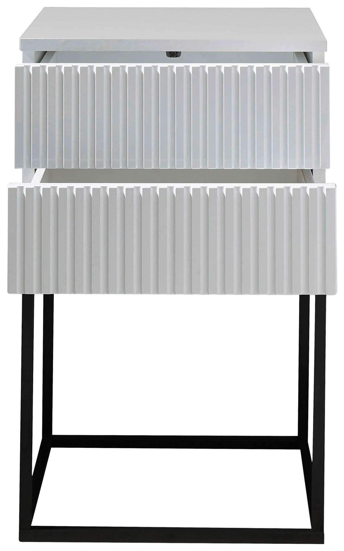 NOČNÝ STOLÍK, čierna, biela, 40/65/38,5 cm - čierna/biela, Modern, kov/kompozitné drevo (40/65/38,5cm) - Carryhome
