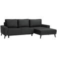 ECKSOFA in Velours Anthrazit  - Anthrazit/Schwarz, Basics, Holz/Textil (260/161cm) - Carryhome