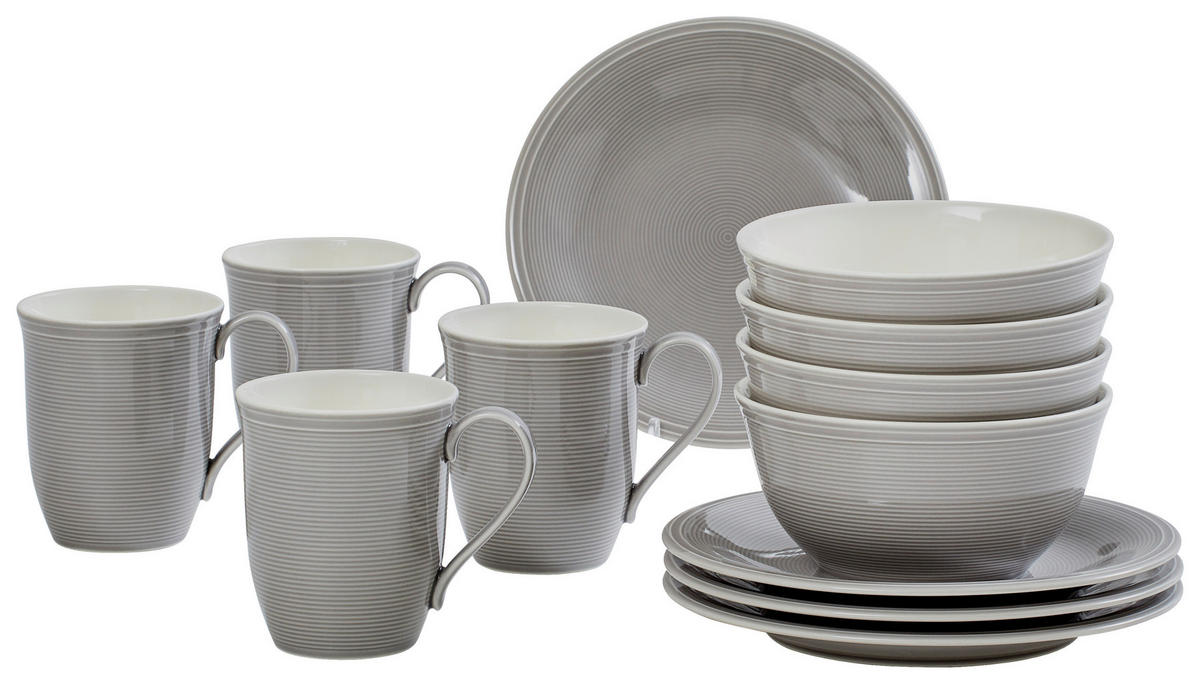 FRÜHSTÜCKSSERVICE Grau Color Loop  - Grau, LIFESTYLE, Keramik (29/24/23cm) - like.Villeroy & Boch